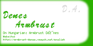 denes armbrust business card